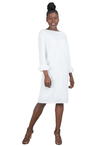 Allen Kay 785805 Long Sleeve Petal Cuff Dress