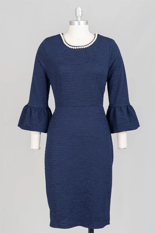 Pearl Collar Knit Dress