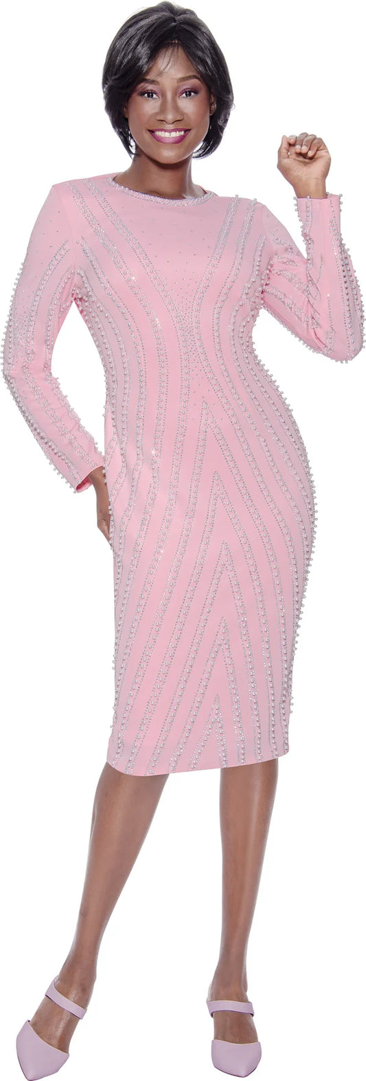 Terramina 7143 Pearl Embellished Dress - As Is